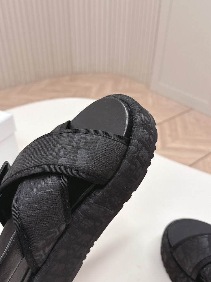 ディオール オブリーク ジャカード プラットフォーム サンダル ブラック shoes184 - 画像 (7)
