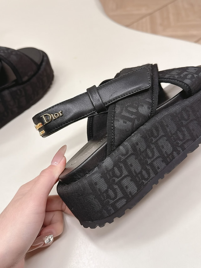 ディオール オブリーク ジャカード プラットフォーム サンダル ブラック shoes184 - 画像 (8)