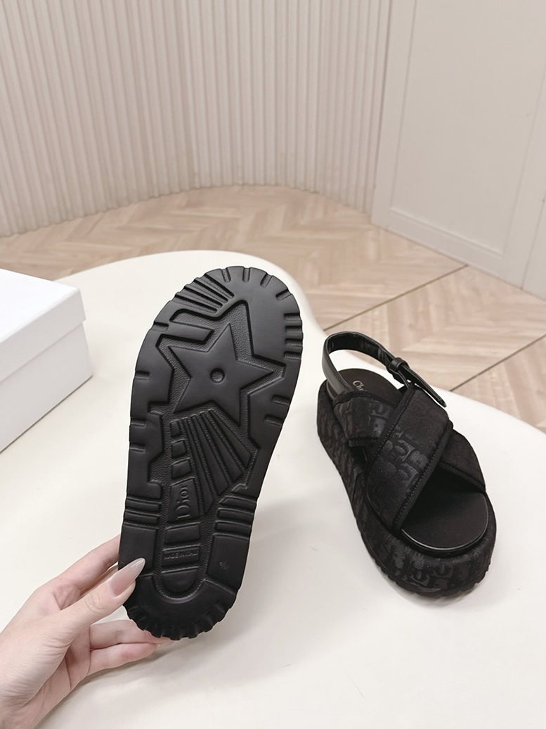 ディオール オブリーク ジャカード プラットフォーム サンダル ブラック shoes184 - 画像 (9)