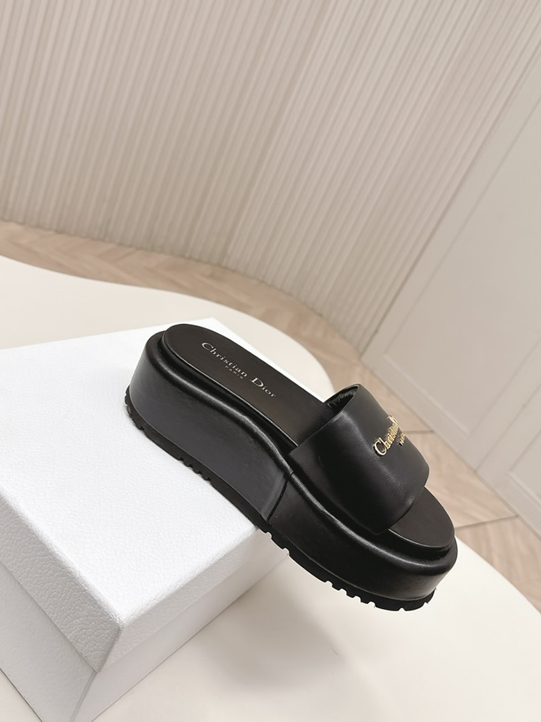 ディオール シグネチャー ラムスキン プラットフォーム ミュール ブラック shoes185 - 画像 (4)