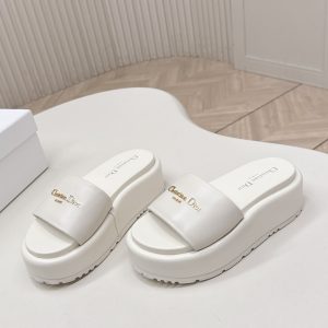 ディオール シグネチャー ラムスキン プラットフォーム ミュール オフホワイト shoes186