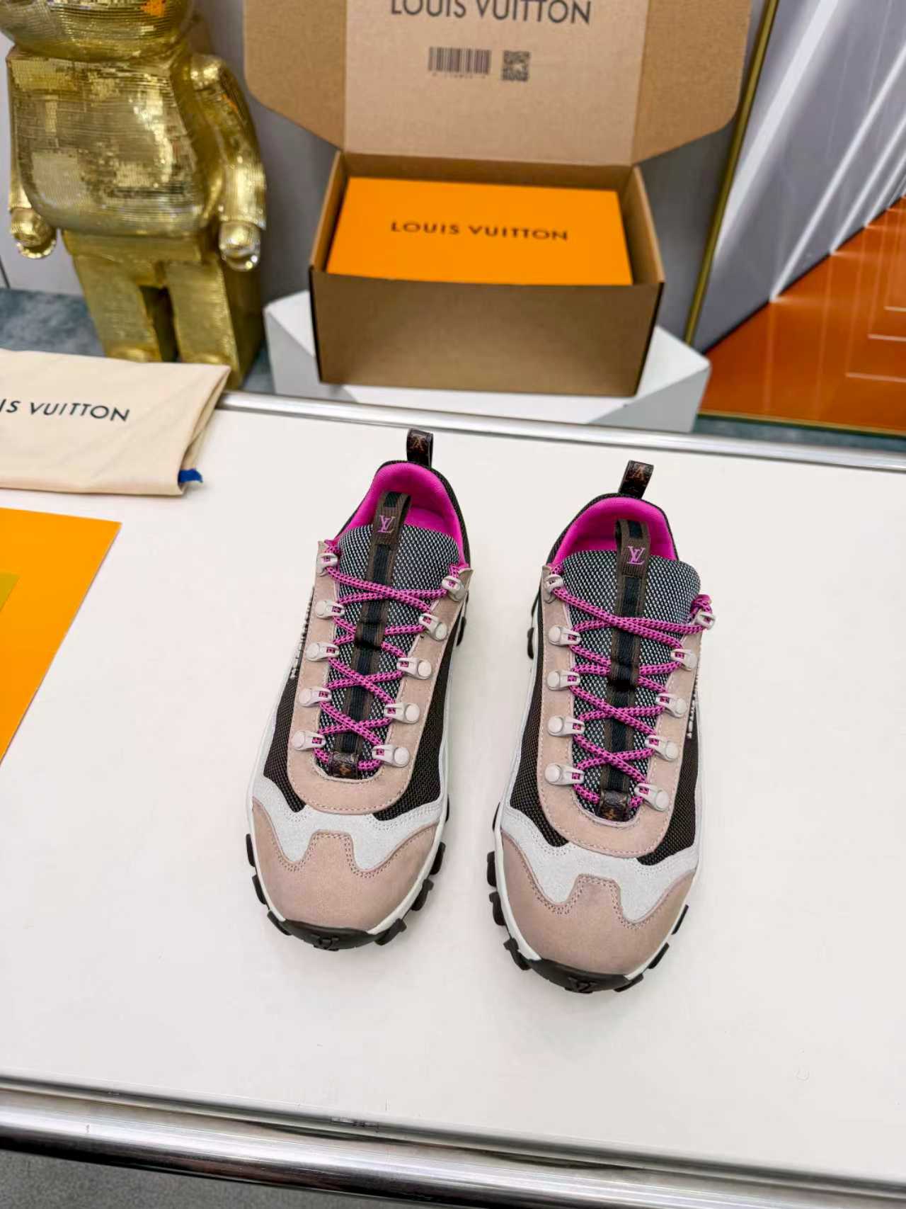 ルイ・ヴィトン LV ラッシュ ライン テクニカル メッシュ スニーカー ヌード shoes192 - 画像 (5)