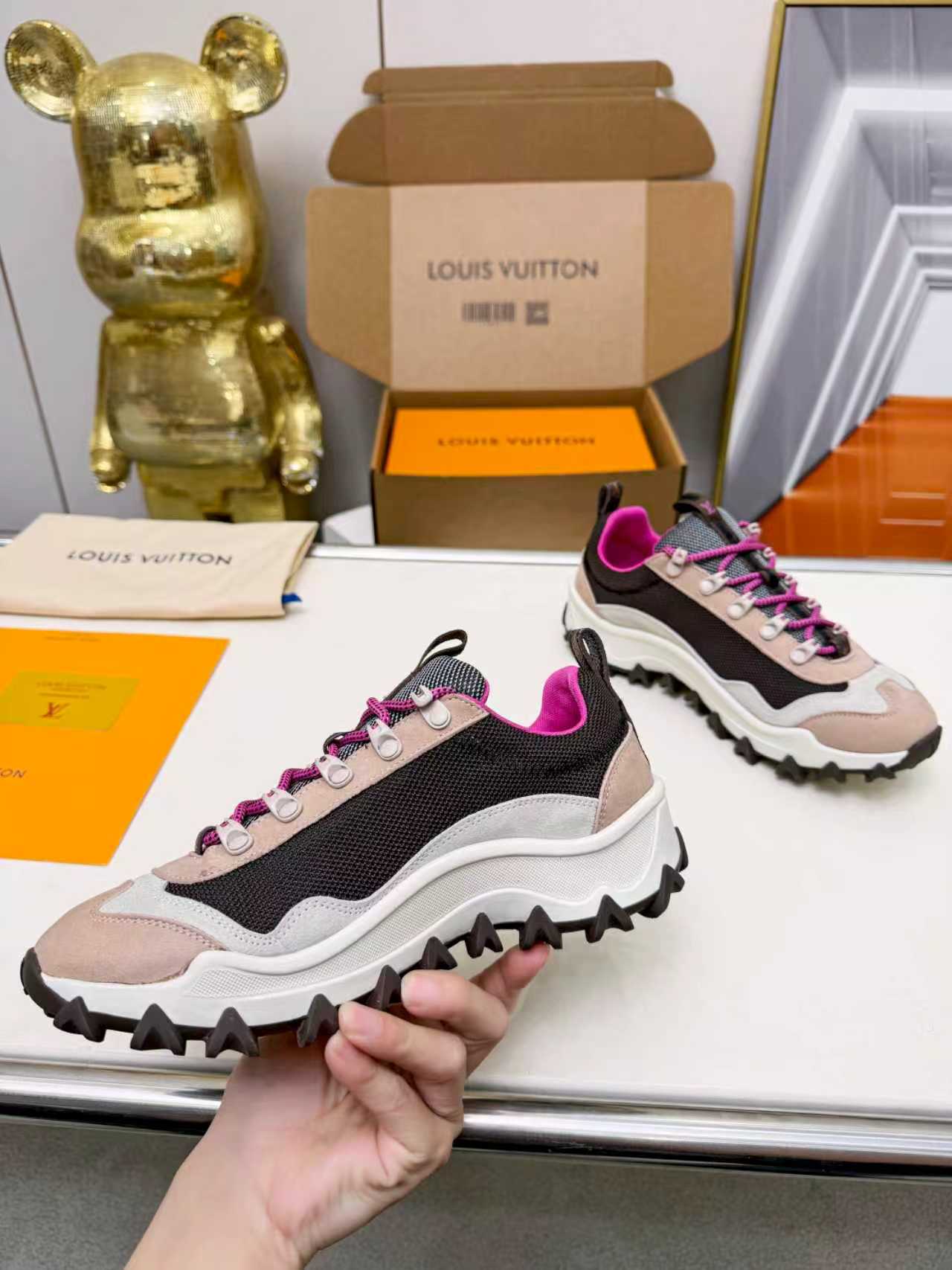 ルイ・ヴィトン LV ラッシュ ライン テクニカル メッシュ スニーカー ヌード shoes192 - 画像 (7)