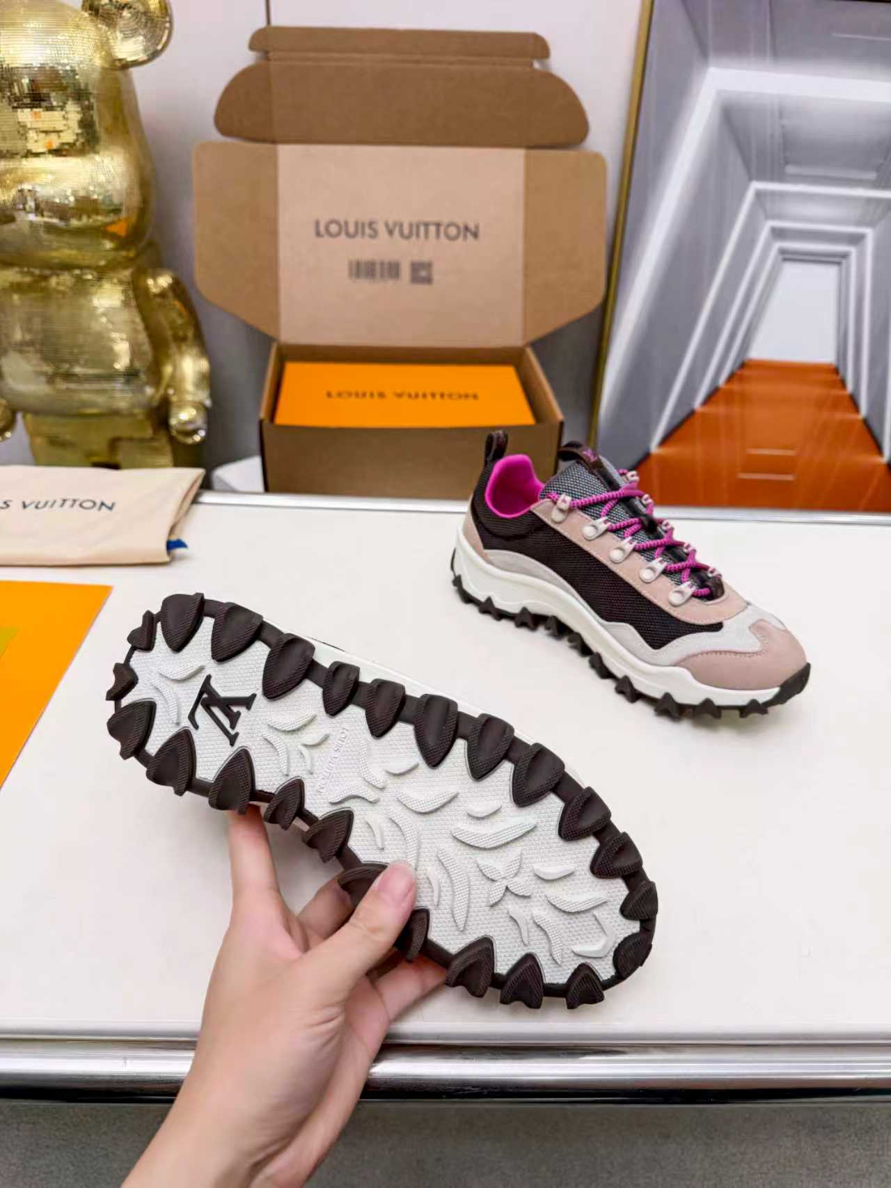 ルイ・ヴィトン LV ラッシュ ライン テクニカル メッシュ スニーカー ヌード shoes192 - 画像 (8)