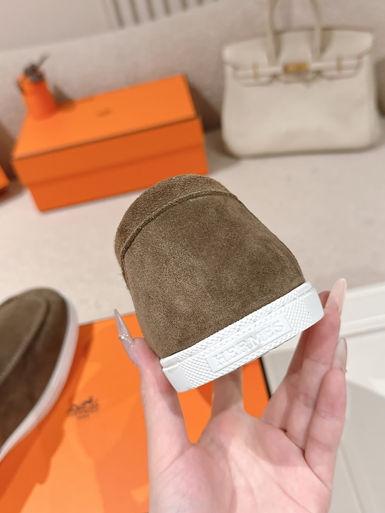 エルメス デスタン スエード カーフスキン モカシン エトゥープ shoes198 - 画像 (8)