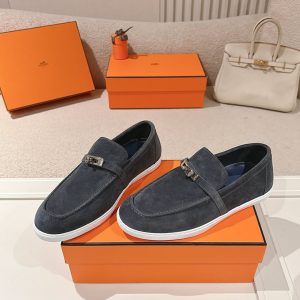 エルメス デスタン スエード カーフスキン モカシン アントラシット shoes201