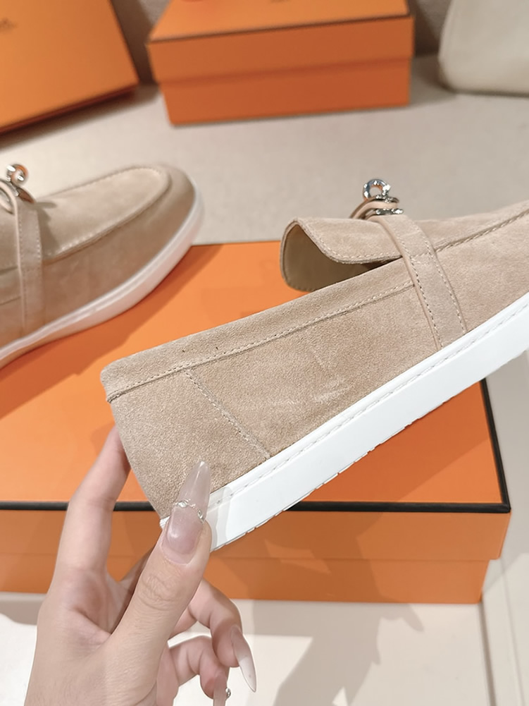 エルメス デスタン スエード カーフスキン モカシン ベージュ shoes204 - 画像 (7)