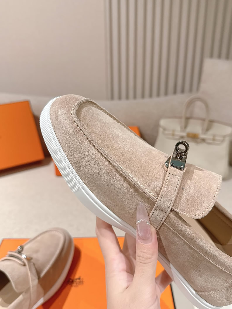 エルメス デスタン スエード カーフスキン モカシン ベージュ shoes204 - 画像 (8)