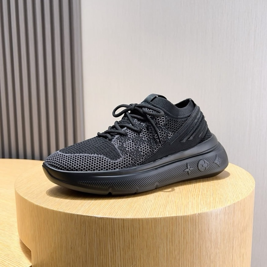 ルイ・ヴィトン ラン 55 テクニカル ニット スニーカー ノワール shoes207