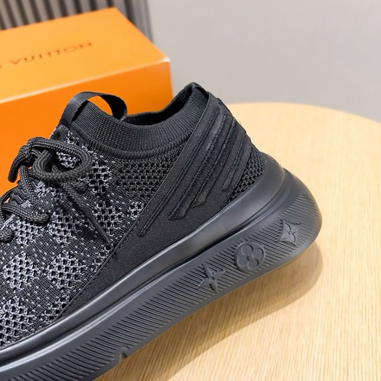 ルイ・ヴィトン ラン 55 テクニカル ニット スニーカー ノワール shoes207 - 画像 (6)