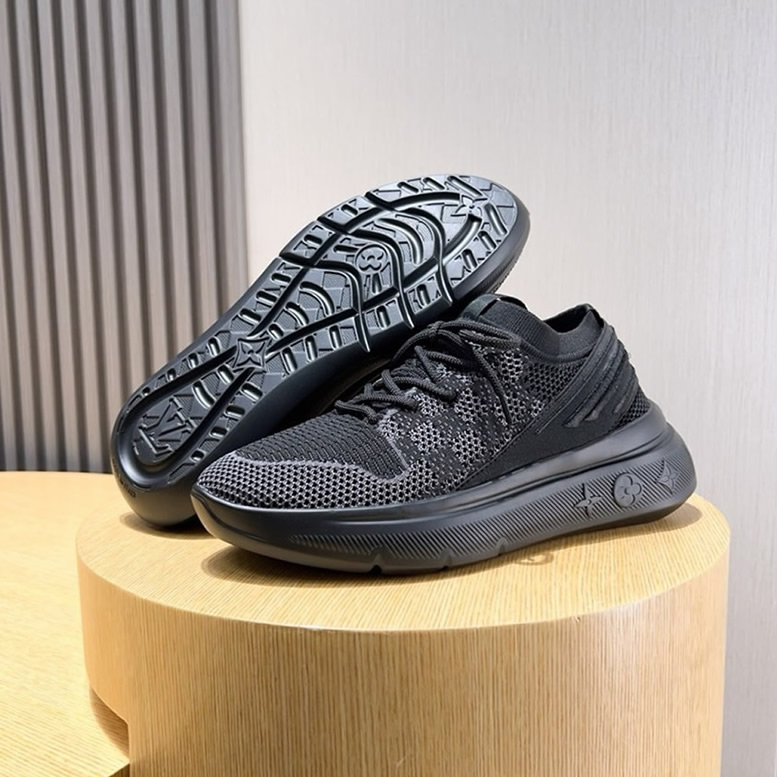 ルイ・ヴィトン ラン 55 テクニカル ニット スニーカー ノワール shoes207 - 画像 (8)