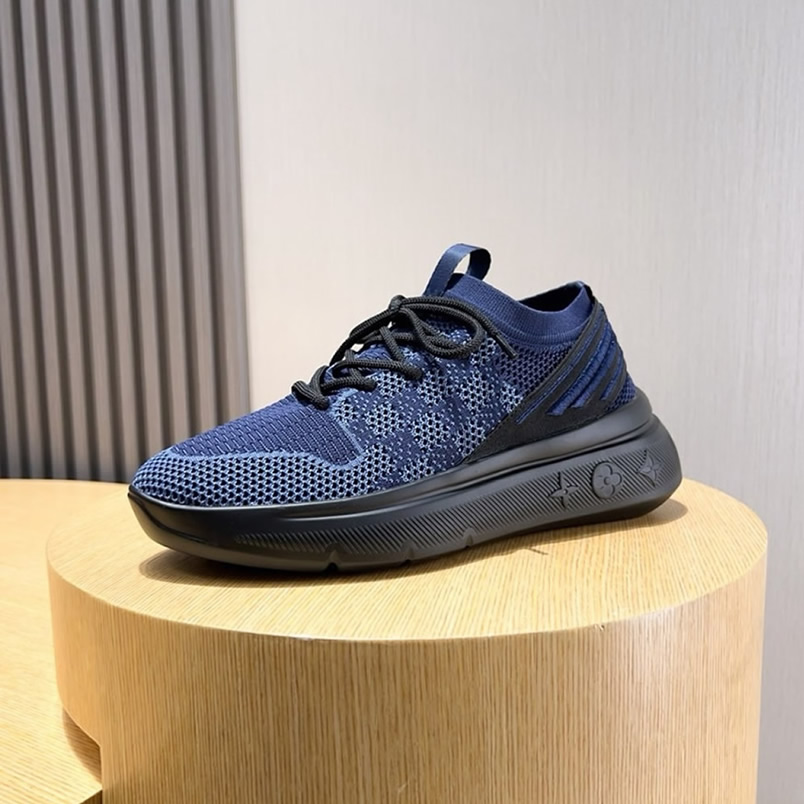 ルイ・ヴィトン ラン 55 テクニカル ニット スニーカー マリーヌ shoes208