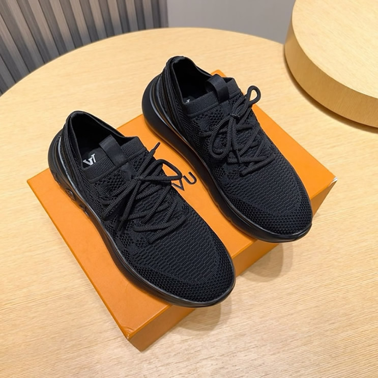 ルイ・ヴィトン ラン 55 テクニカル ニット スニーカー ノワール shoes209 - 画像 (2)