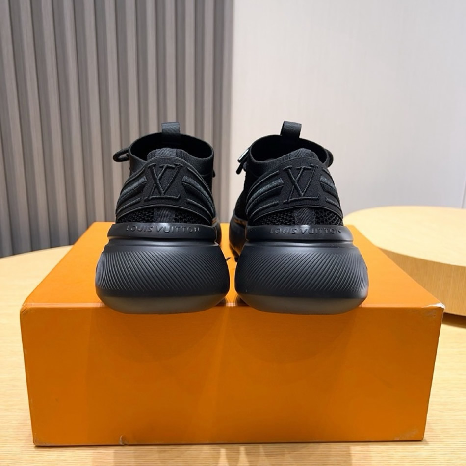 ルイ・ヴィトン ラン 55 テクニカル ニット スニーカー ノワール shoes209 - 画像 (5)