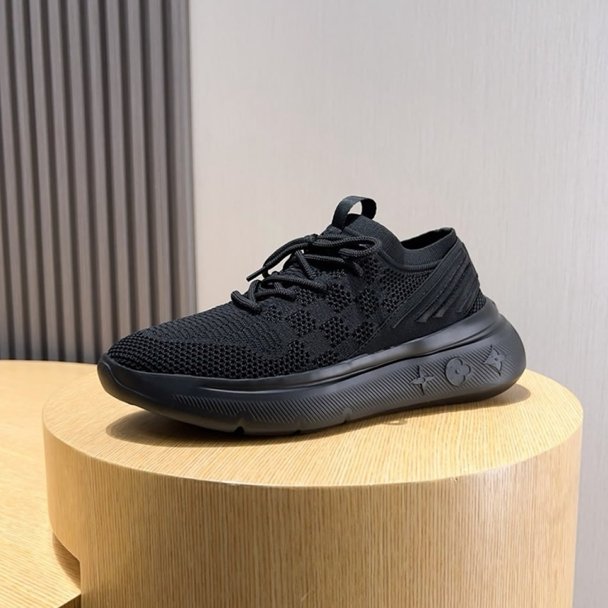 ルイ・ヴィトン ラン 55 テクニカル ニット スニーカー ノワール shoes209