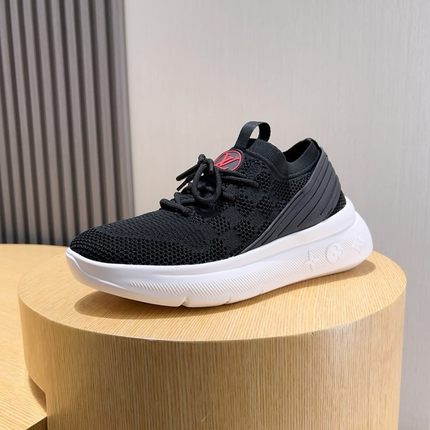 ルイ・ヴィトン ラン 55 テクニカル ニット スニーカー ノワール ブラン shoes210