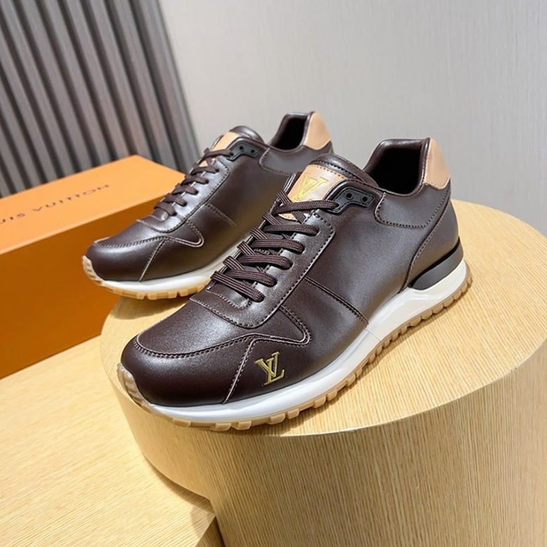 ルイ・ヴィトン ラン 55 ライン スニーカー カーフレザー マロン shoes213
