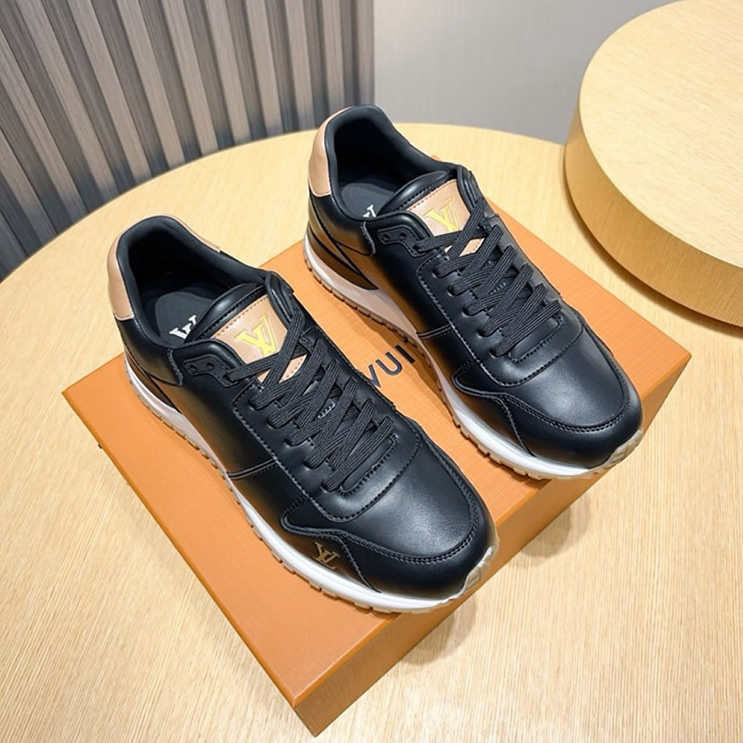 ルイ・ヴィトン ラン 55 ライン スニーカー カーフレザー ノワール shoes214 - 画像 (2)