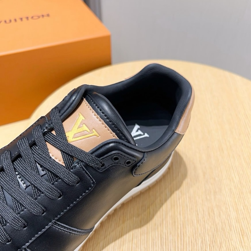 ルイ・ヴィトン ラン 55 ライン スニーカー カーフレザー ノワール shoes214 - 画像 (5)