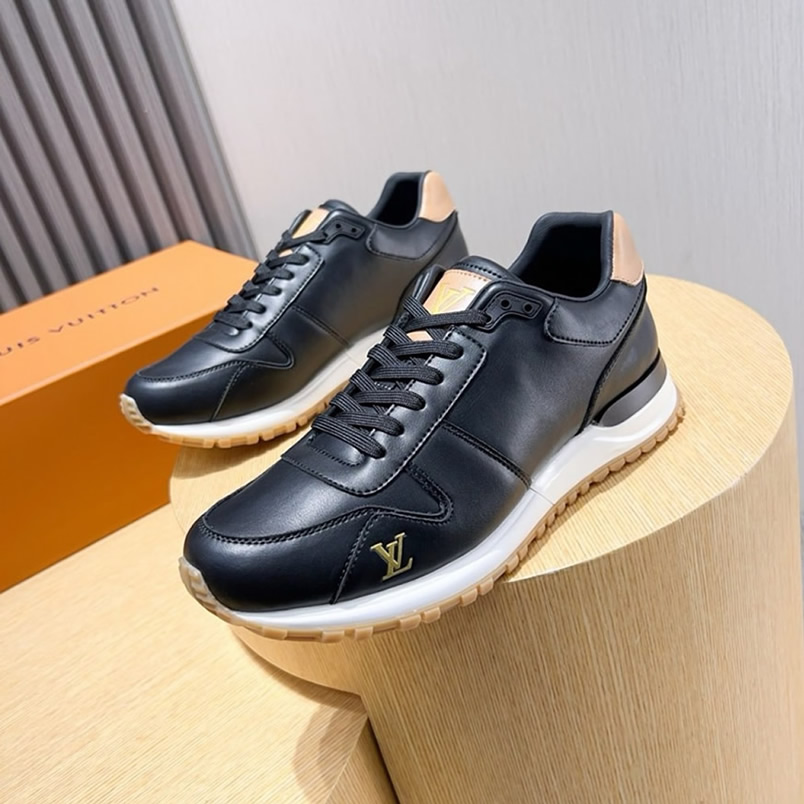 ルイ・ヴィトン ラン 55 ライン スニーカー カーフレザー ノワール shoes214