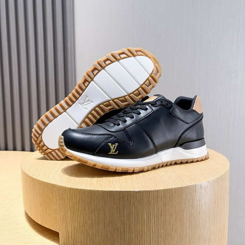 ルイ・ヴィトン ラン 55 ライン スニーカー カーフレザー ノワール shoes214 - 画像 (9)