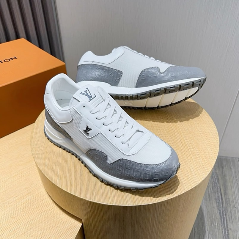ルイ・ヴィトン ラン 55 ライン スニーカー メッシュ ブラン グリ shoes219 - 画像 (4)