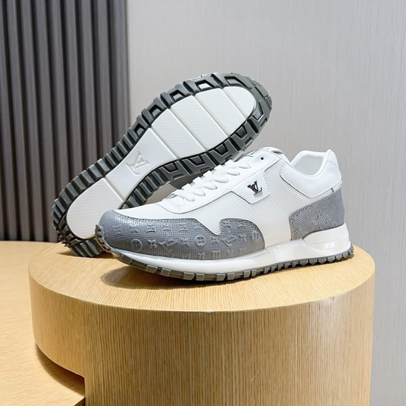 ルイ・ヴィトン ラン 55 ライン スニーカー メッシュ ブラン グリ shoes219 - 画像 (9)