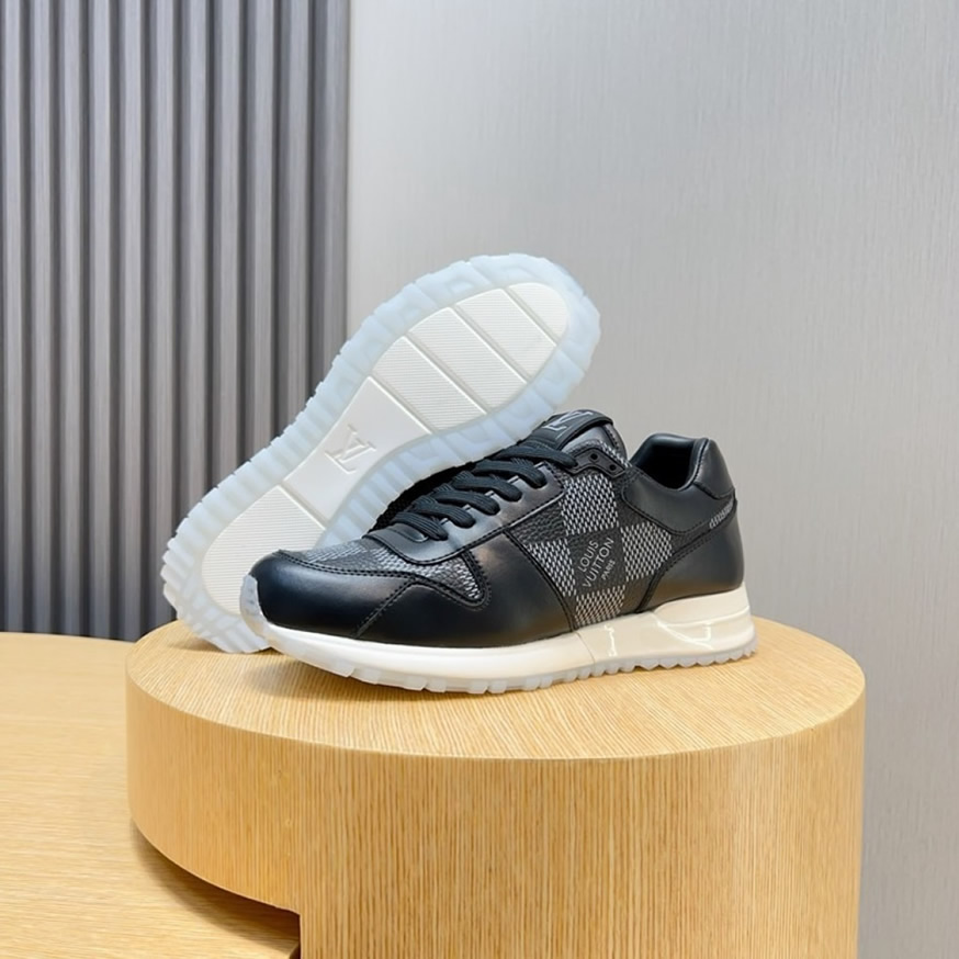 ルイ・ヴィトン ラン 55 ライン スニーカー ダミエ メッシュ ノワール shoes221