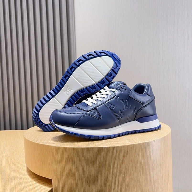 ルイ・ヴィトン ラン 55 ライン スニーカー エンボス モノグラム マリーヌ shoes227