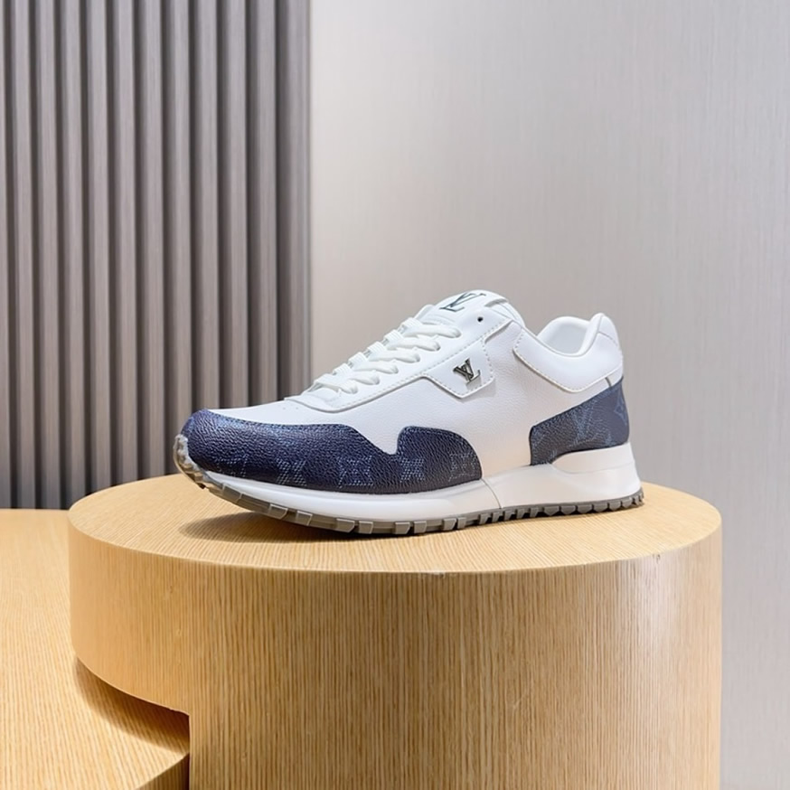 ルイ・ヴィトン ラン 55 ライン スニーカー モノグラム ブラン マリーヌ shoes230