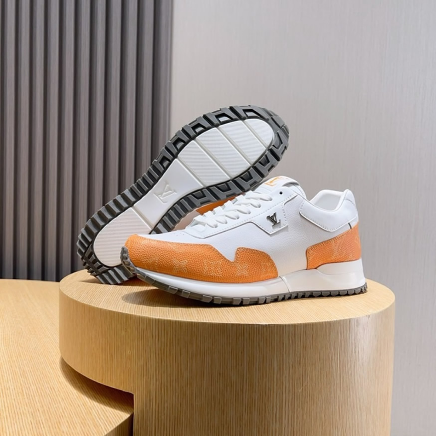 ルイ・ヴィトン ラン 55 ライン スニーカー モノグラム ブラン オランジュ shoes231