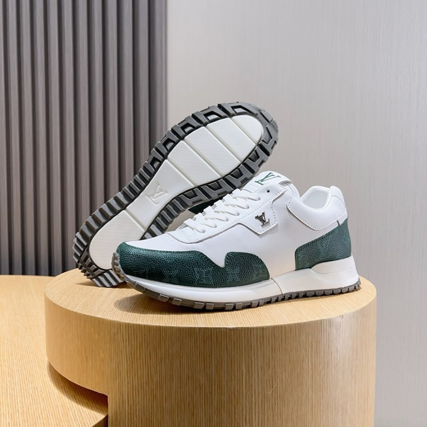 ルイ・ヴィトン ラン 55 ライン スニーカー モノグラム ブラン ヴェール shoes232