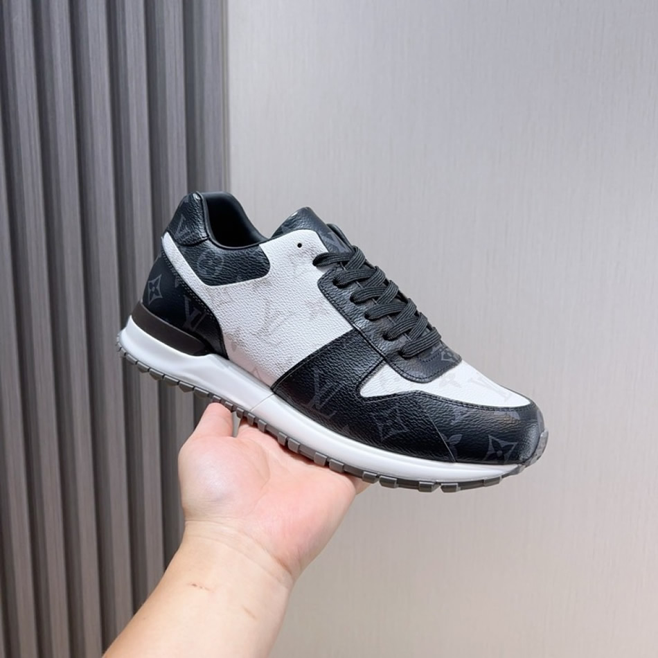 ルイ・ヴィトン ラン 55 ライン スニーカー モノグラム ノワール ブラン shoes235 - 画像 (3)