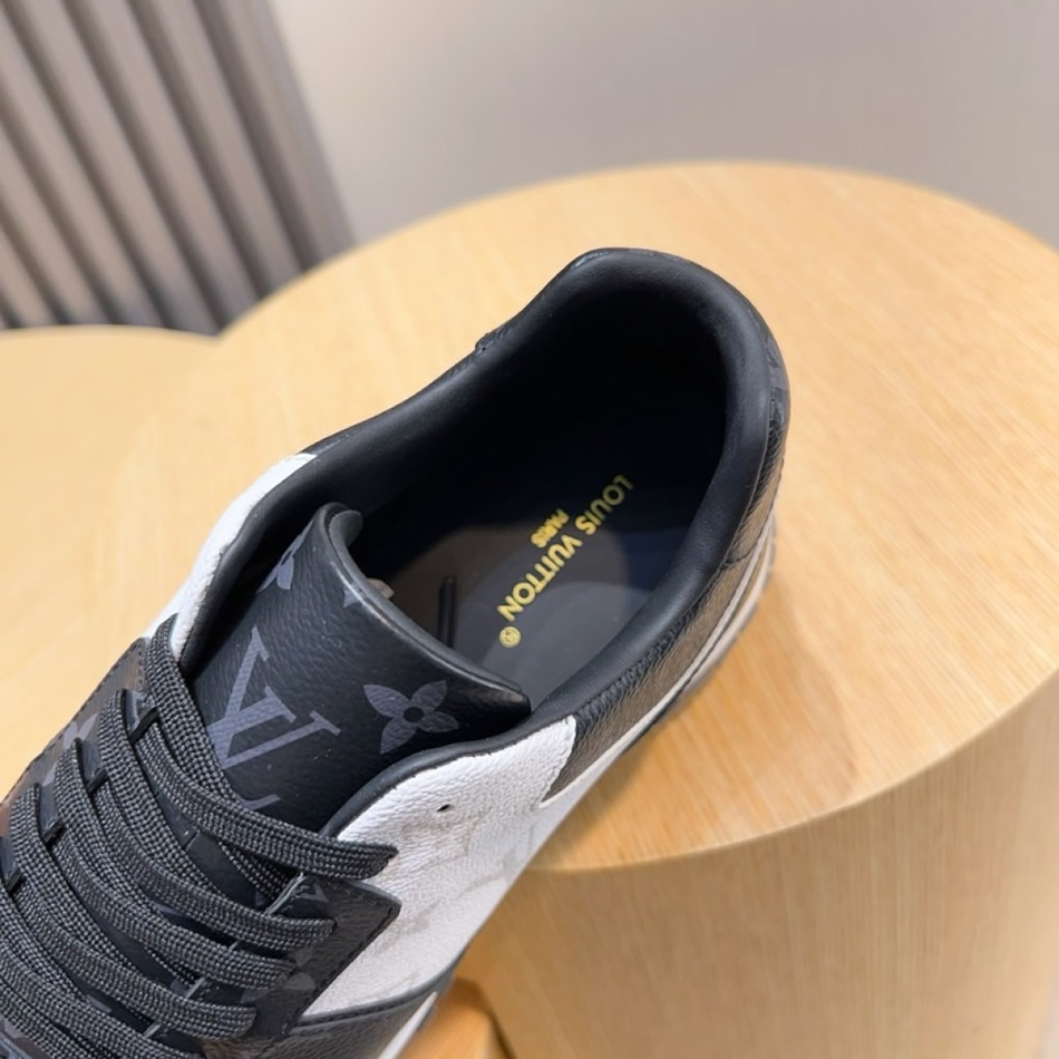 ルイ・ヴィトン ラン 55 ライン スニーカー モノグラム ノワール ブラン shoes235 - 画像 (6)