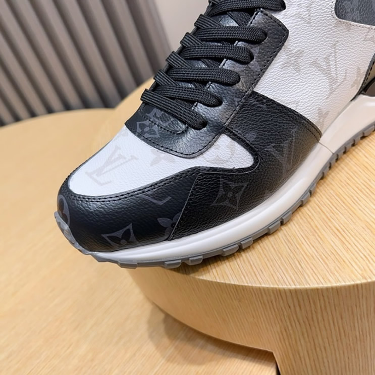 ルイ・ヴィトン ラン 55 ライン スニーカー モノグラム ノワール ブラン shoes235 - 画像 (8)