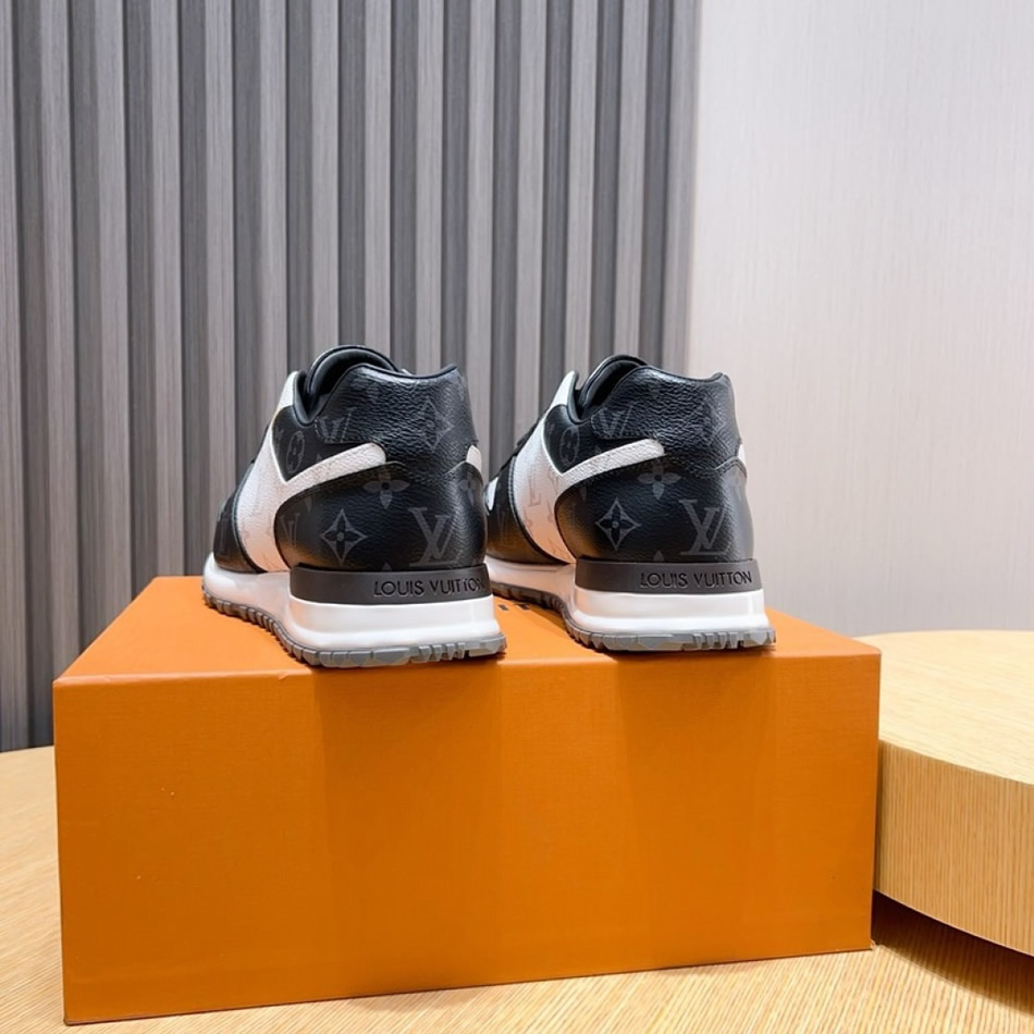 ルイ・ヴィトン ラン 55 ライン スニーカー モノグラム ノワール ブラン shoes235 - 画像 (9)