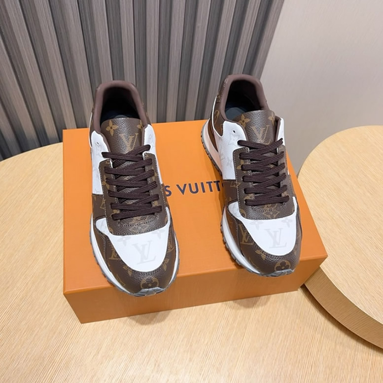ルイ・ヴィトン ラン 55 ライン スニーカー モノグラム マロン ブラン shoes236 - 画像 (2)
