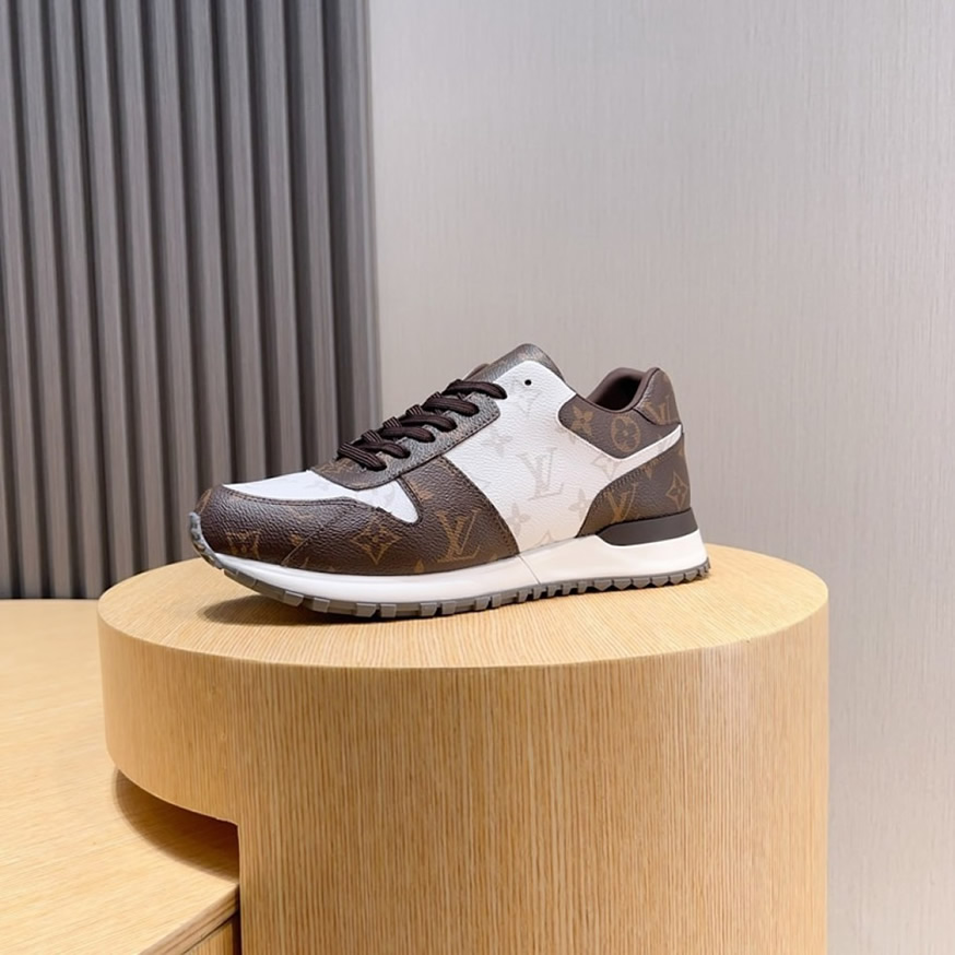 ルイ・ヴィトン ラン 55 ライン スニーカー モノグラム マロン ブラン shoes236 - 画像 (8)
