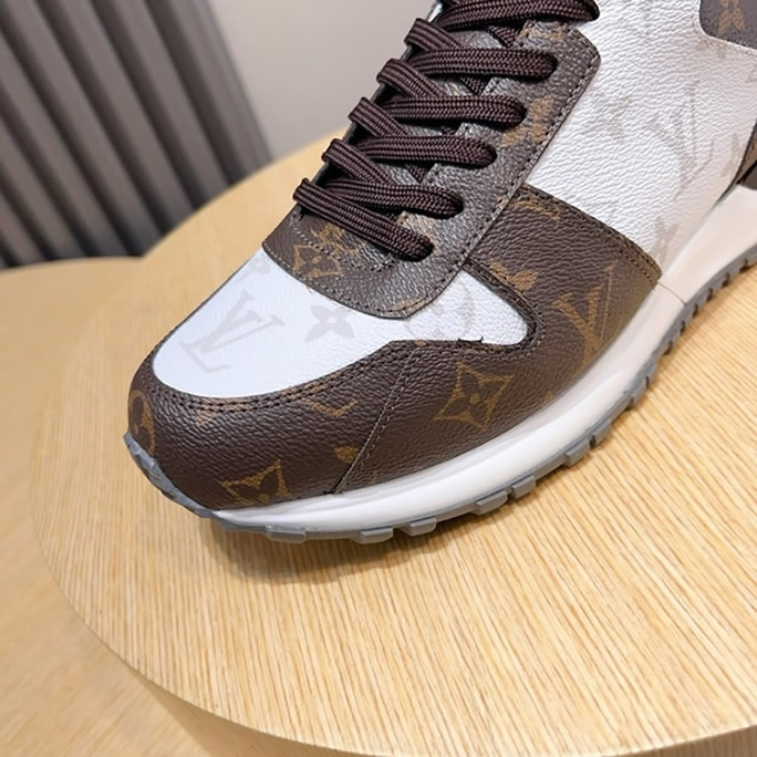 ルイ・ヴィトン ラン 55 ライン スニーカー モノグラム マロン ブラン shoes236 - 画像 (9)