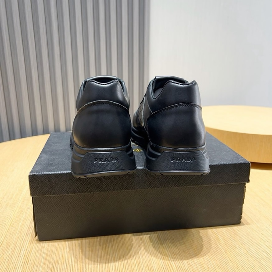 プラダ カーフレザー クロコダイル エンボス スニーカー ノワール shoes244 - 画像 (7)