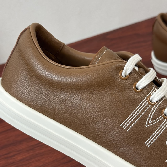 プラダ ディアスキン レザー スニーカー タバコ ステッチディテール shoes248 - 画像 (6)