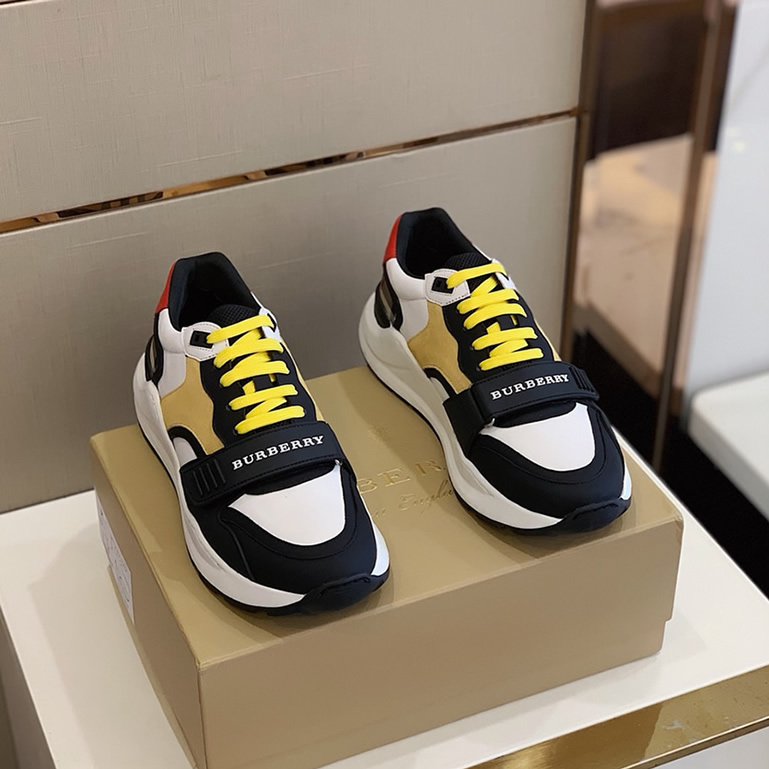 バーバリー テクニカル ファブリック＆レザー スニーカー マルチカラー shoes252