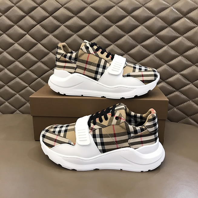 バーバリー ヴィンテージチェック コットン スニーカー アーカイブベージュ shoes259