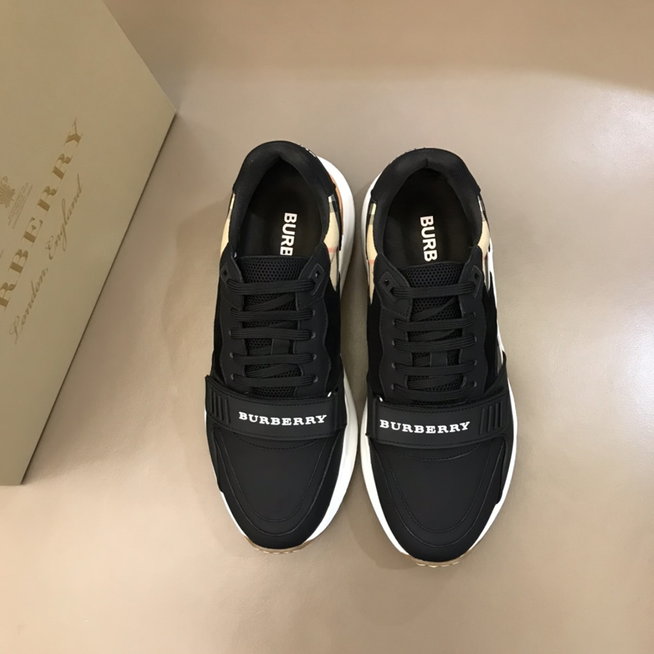 バーバリー ヴィンテージチェック&ヌバック スニーカー ノワール shoes260 - 画像 (2)