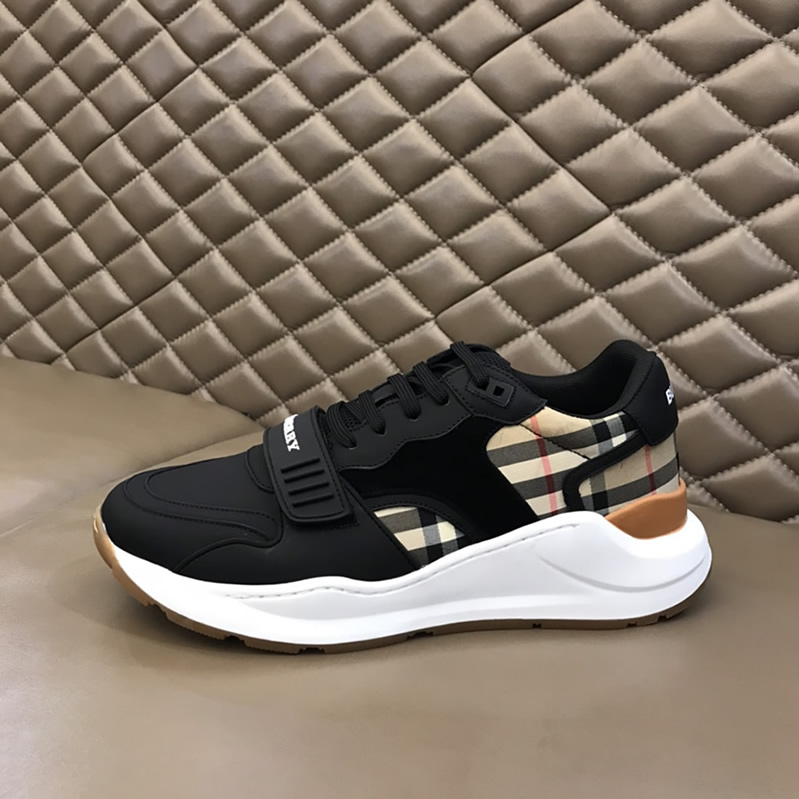 バーバリー ヴィンテージチェック&ヌバック スニーカー ノワール shoes260 - 画像 (5)