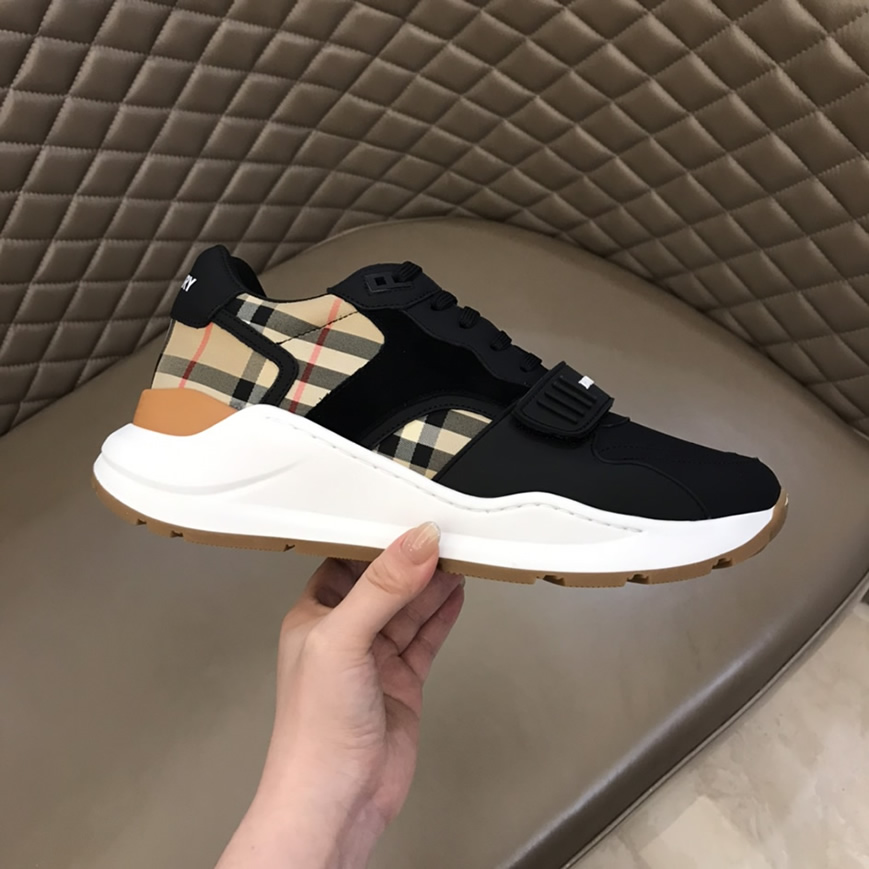 バーバリー ヴィンテージチェック&ヌバック スニーカー ノワール shoes260 - 画像 (6)