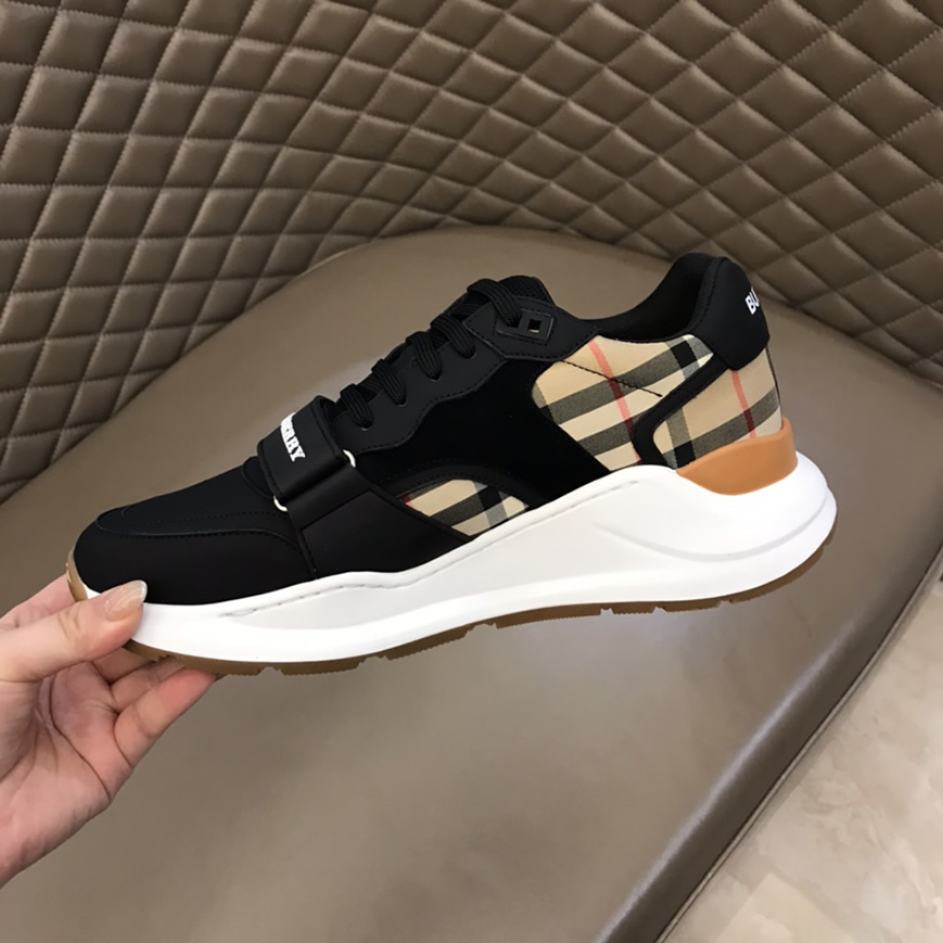 バーバリー ヴィンテージチェック&ヌバック スニーカー ノワール shoes260 - 画像 (8)