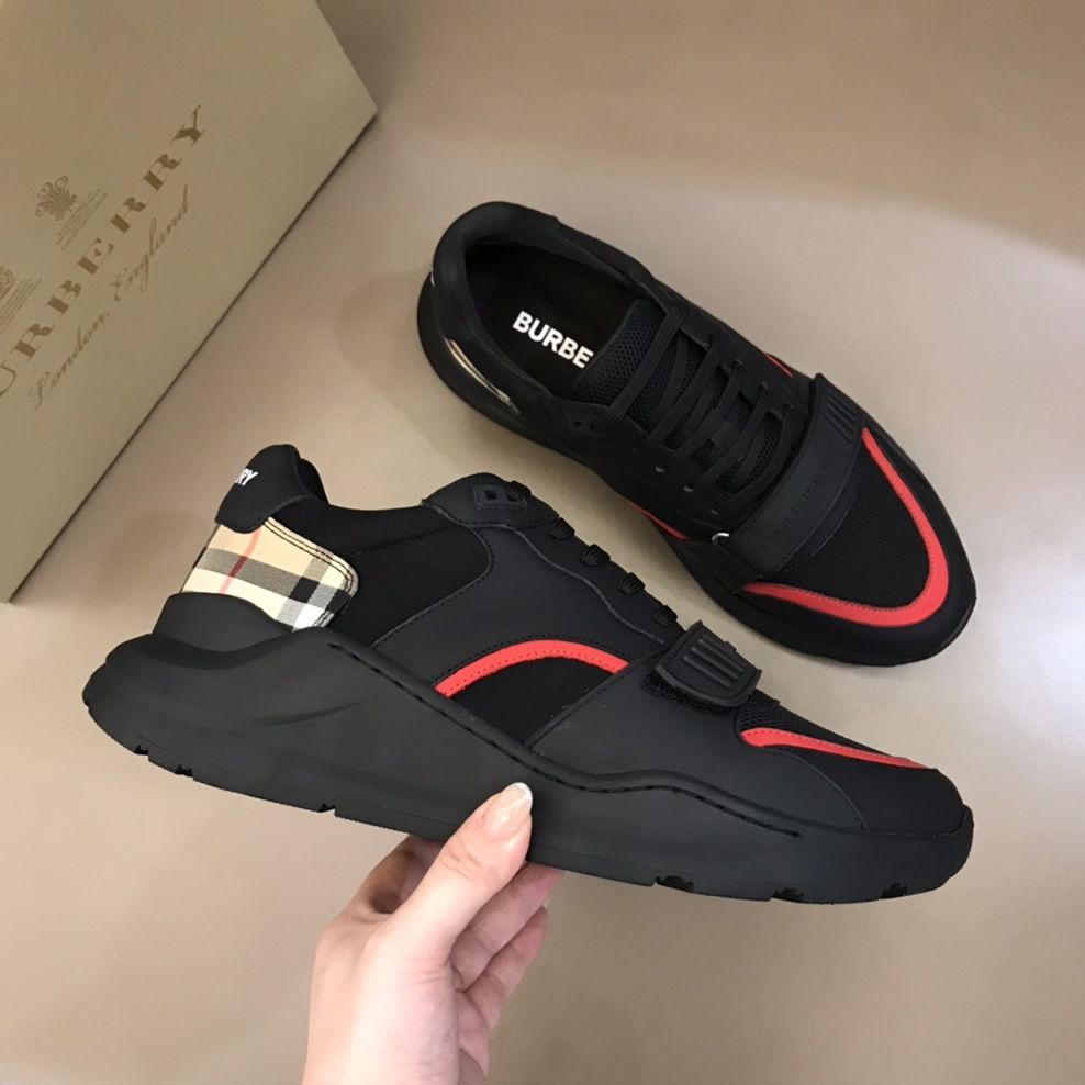 バーバリー テクニカル ファブリック スニーカー ノワール ルージュ shoes262 - 画像 (4)