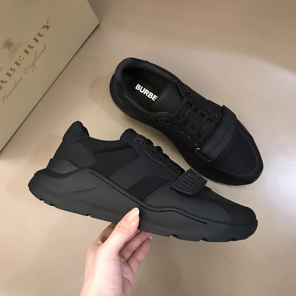 バーバリー テクニカル メッシュ&レザー スニーカー ノワール shoes265 - 画像 (4)