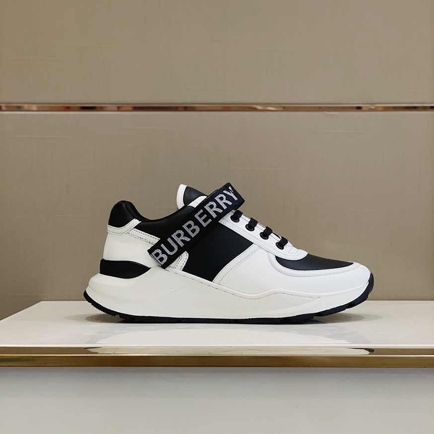 バーバリー スムース カーフレザー スニーカー ノワール ブランク shoes266